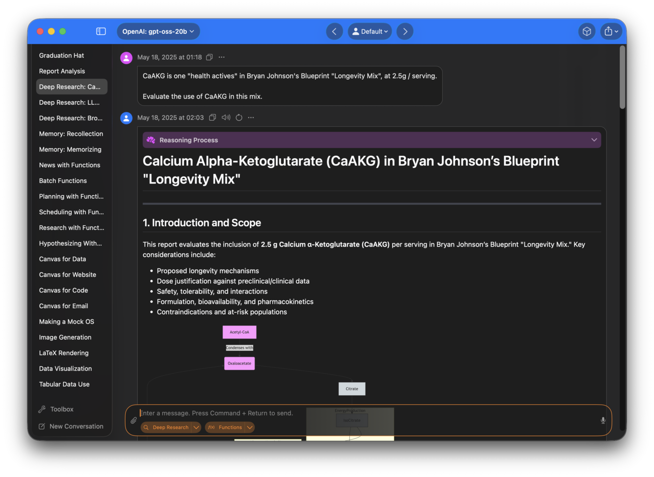 Deep research report output