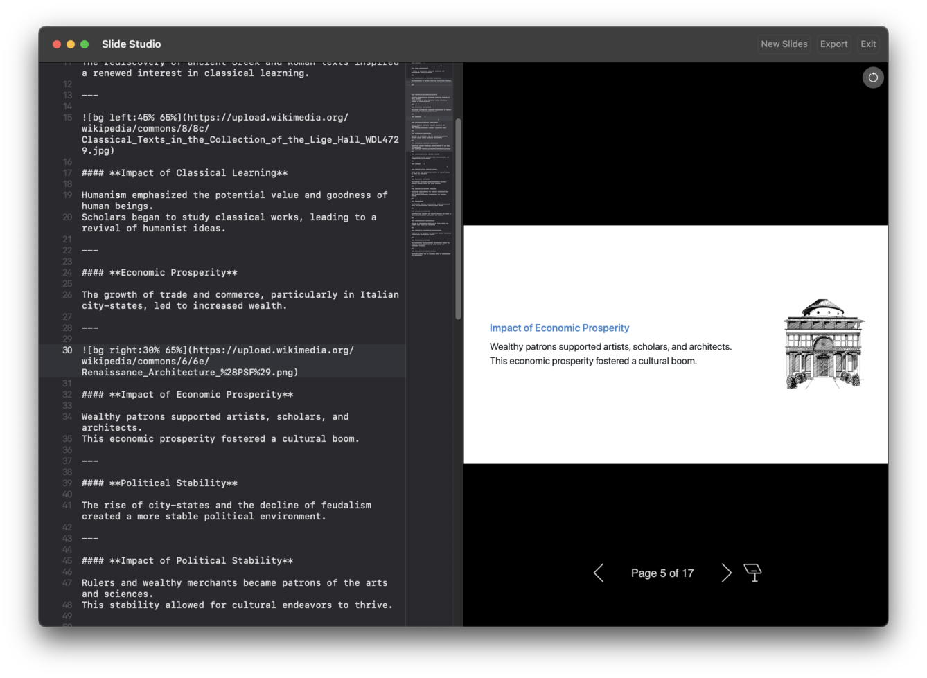 Slide Studio presentation editor